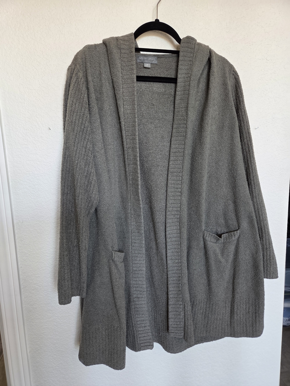 Barefoot Dreams CozyChic Lite Hooded Cardigan in Olive